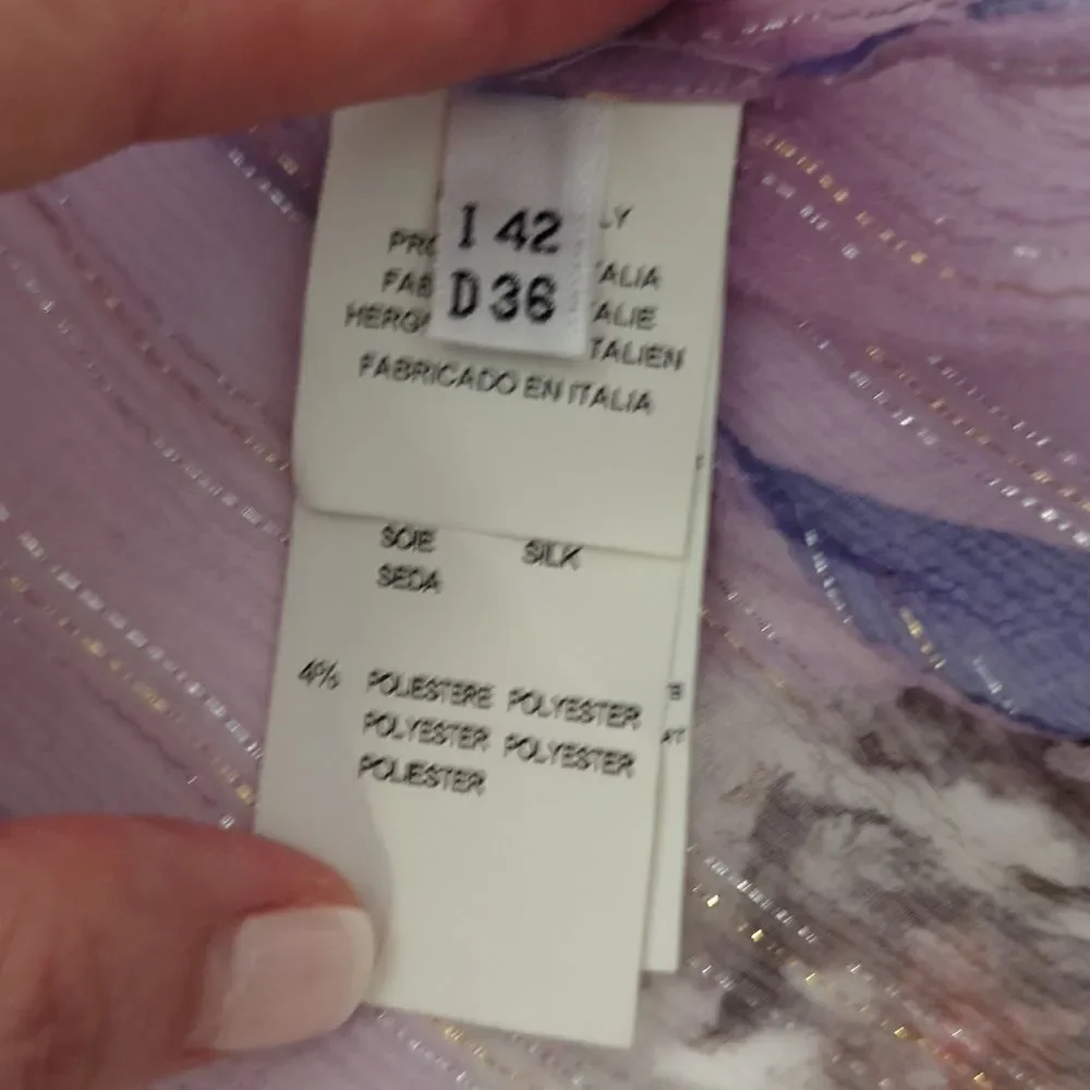 Blumarine Sheer Silk Bell Sleeve Top NWOT - Picture 7 of 8